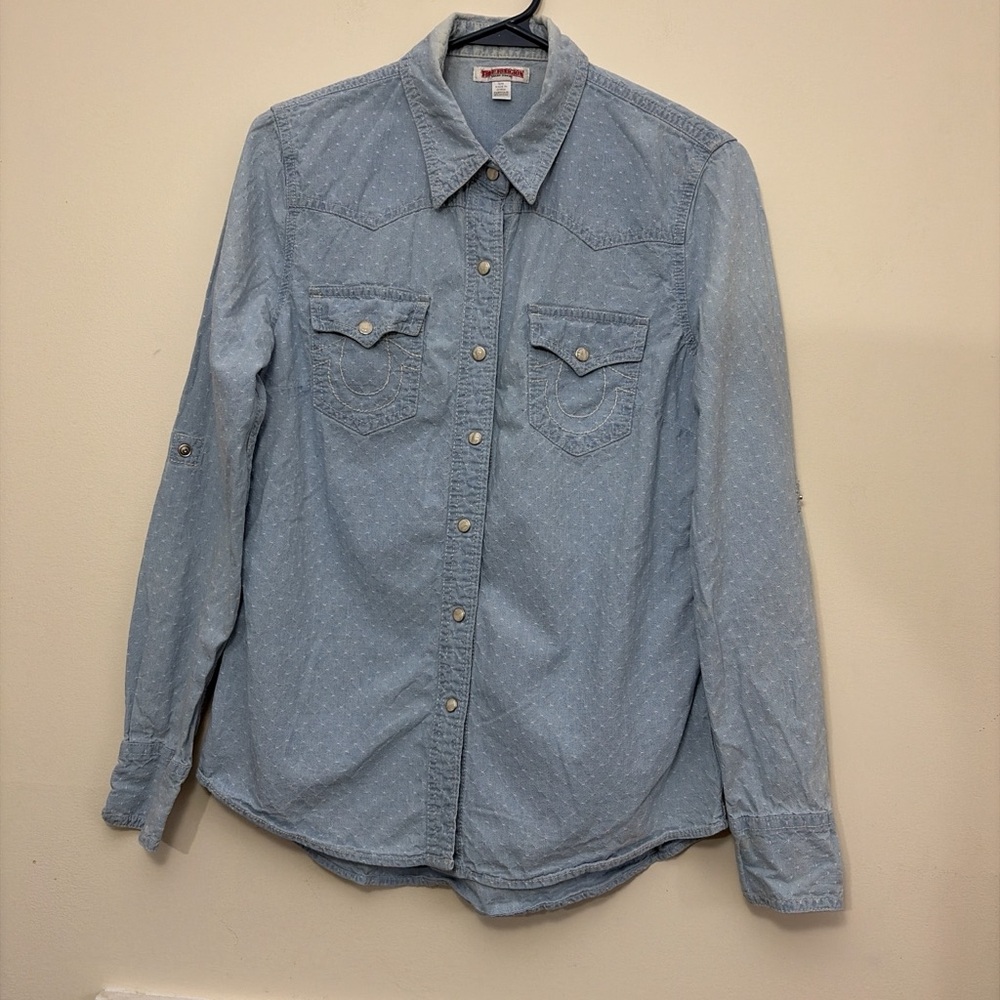 True Religion Light Blue Denim Shirt